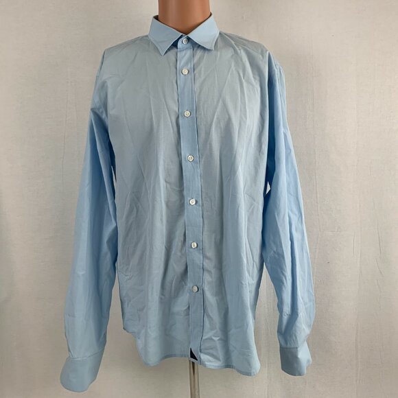 Untuckit Shirt Mens Size L Blue Button Up Long Sleeve Wrinkle Free - Picture 2 of 5